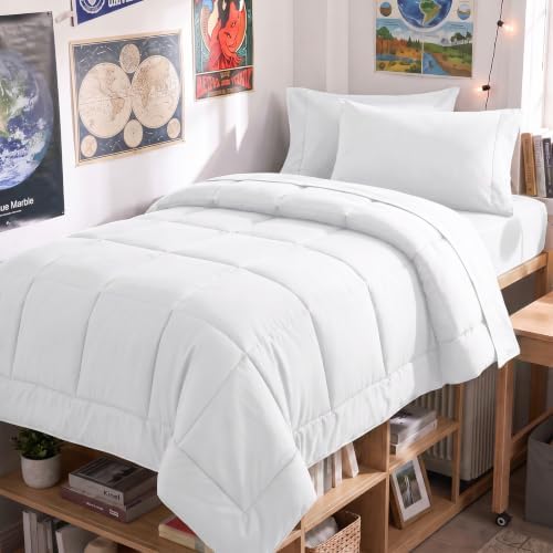 CozyLux Twin Comforter Set White by CozyLux
