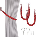 NICEEC 2 Pack Natural Cotton Rope Curtain Tiebacks Elegant Boho Style by NICEEC
