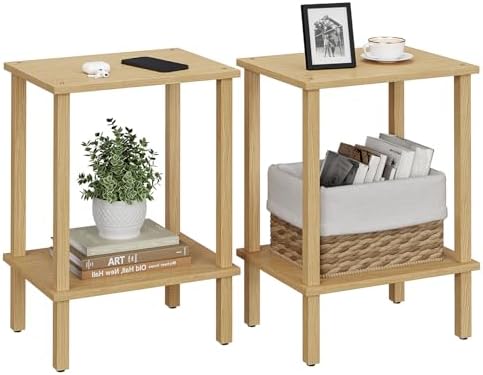 TUTOTAK End Table, Side Table, Nightstand, 2-Tier Storage Shelf by ChoosetutotakFurnitureBuildYourCozyHome