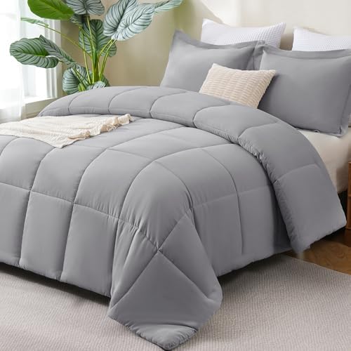 CozyLux Queen Size Comforter Set, 3-Piece Box-Stitched by CozyLux