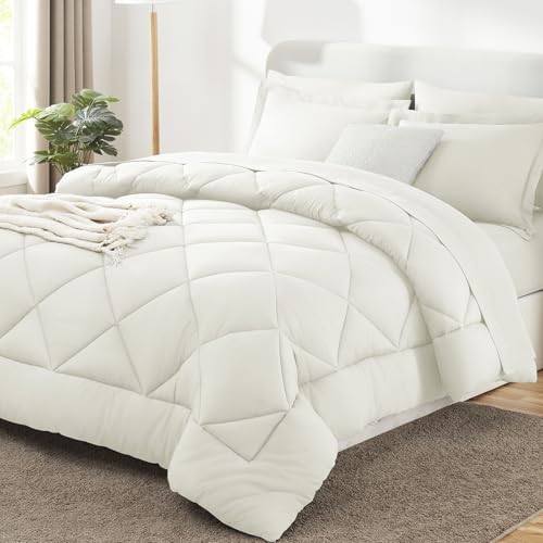 CozyLux King Comforter Set 102"x90" Ivory by CozyLux