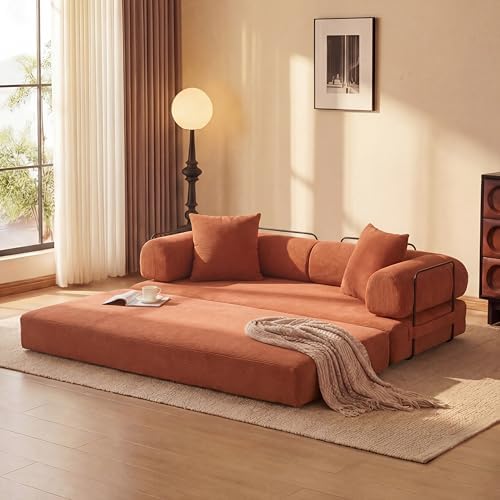 78" Convertible Futon Sofa Bed, Boneless Couches by ZEIINPA