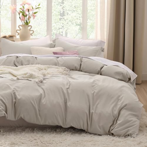 Bedsure Prewashed Oversized King Duvet Cover, Cotton-Like Soft Set by BEDSURE