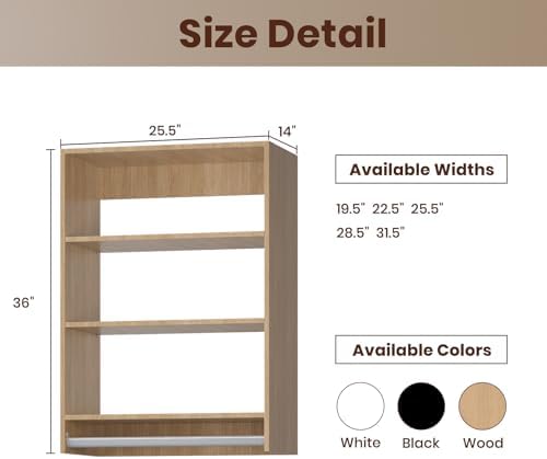 ROOMTEC 25.5" Medium Hanging Closet Unit, Modular Closet System - Image 2