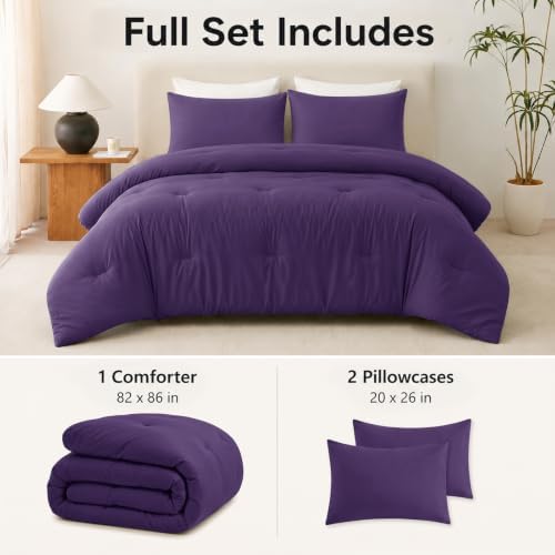 CozyLux Full Comforter Set, 3 Pieces Down Alternative Bedding - Image 2