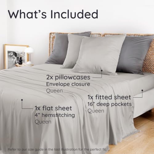Bambaw Queen Sheet Set – 4pcs 100% Viscose Derived from Bamboo Cooling Sheets - Image 2