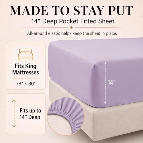CozyLux King Size Comforter Set Lavender, 7 Pieces Bed in a Bag - Image 5