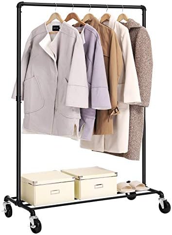 SONGMICS Heavy-Duty Clothes Rack, Single-Rod, Metal Frame on Wheels - Image 2