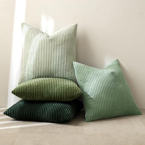 MIULEE Soft Corduroy Decorative Throw Pillow Covers Forest Green 16x16 - Image 5