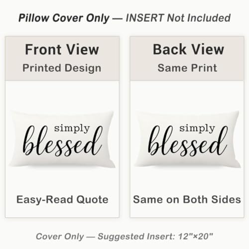 12x20 Throw Pillow Cover Simply Blessed - Image 4