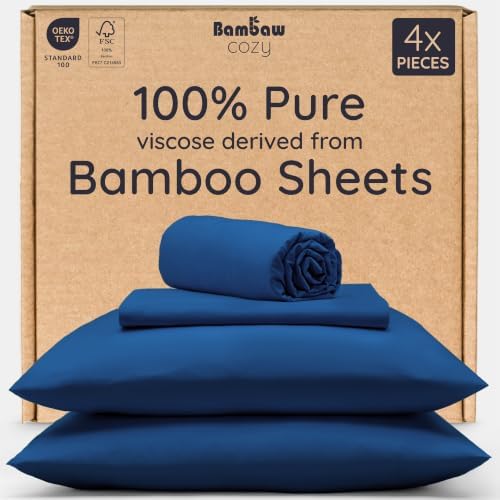 Bambaw 100% Viscose Derived from Bamboo Sheet Set Full Size, 4 Piece Set by Bambaw
