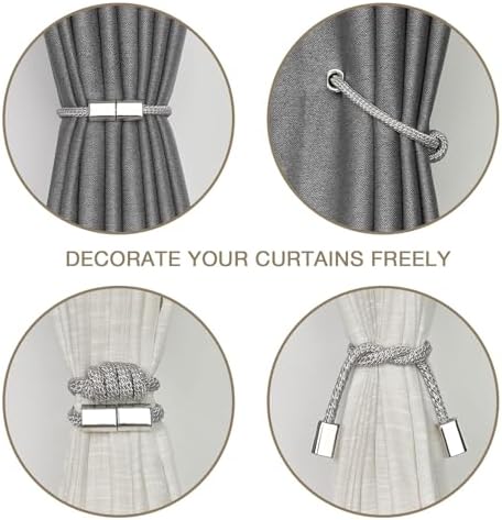 NICEEC 2 Pack Mini Magnetic Curtain Tiebacks Modern Simple Style Drape Tie - Image 5