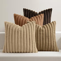 MIULEE Fall Faux Fur Plush Decorative Throw Pillow Covers 18x18, Dark Brown by MIULEE