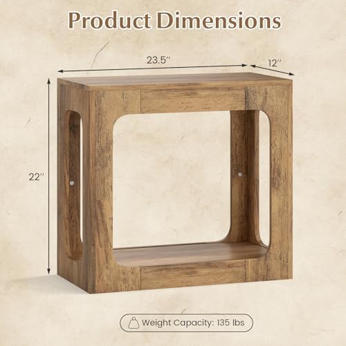 GIANTEX Narrow End Table, 2-Tier Farmhouse Side Table - Image 3
