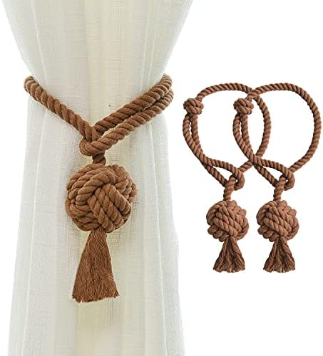 Hand Knitting Curtain Tiebacks Rope by JQWUPUP