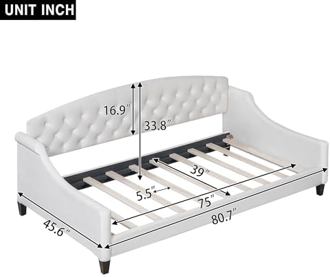 Twin Daybed, Twin Size Luxury Tufted Button Daybed, Upholstered Twin Daybed - Image 2