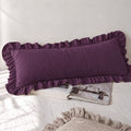 Merryword Dark Purple Body Pillow Cover 20x54inches Long Pillowcase Ruffled by Merryword
