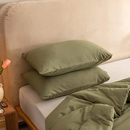 ROSGONIA Super King Plus Comforter, Olive Green, 128x120 Soft Bedding Quilt - Image 6