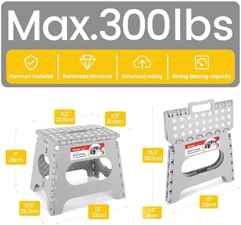 ACSTEP 12 Pack 11 Inch Folding Step Stool, Sturdy Plastic Foldable Step Stool - Image 4