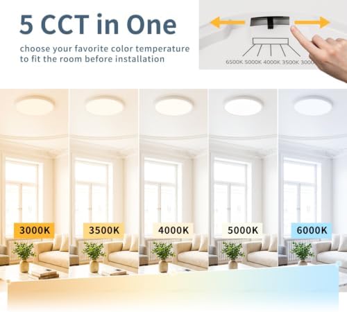 2 Pack 7.1 inch LED Flush Mount Ceiling Light - Image 2