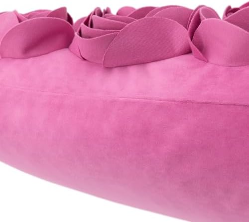 JWH 3D Flower Throw Pillow Cover, Hot Pink, 12x20 Inch - Image 5