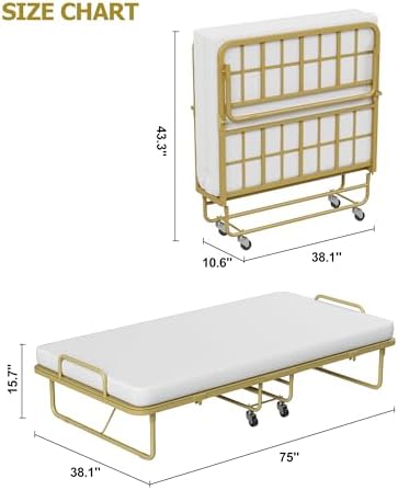 Ferlizer Twin Folding Bed with Mattress 38" – Comfort Guest Cot - Image 3