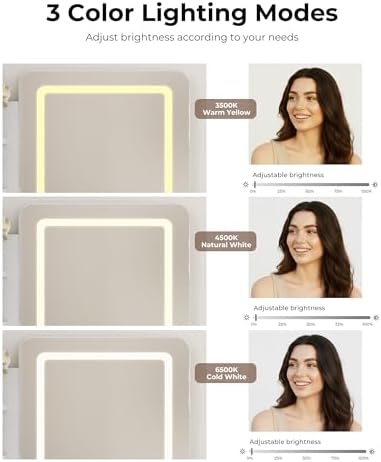 Small Makeup Vanity Desk with Mirror and Lights - Image 3