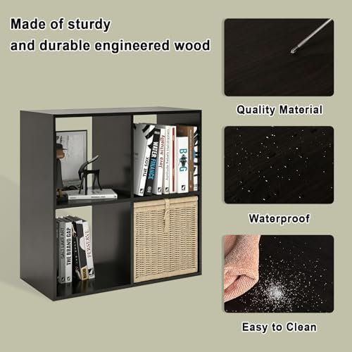 4 Cube Shelf with Anti-Tipping Kits + Reversible Open Back Bookcase - Image 6