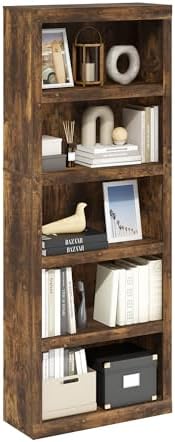 Furinno Rail Book Shelf, 5-Tier Bookshelf by Furinno-FitsYourSpaceFitsYourBudget