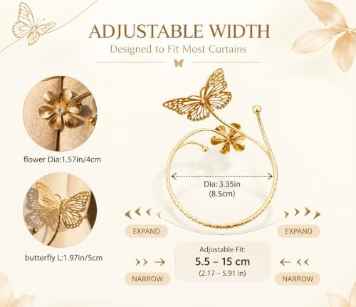 Butterfly Curtain Tiebacks, 4 Pack, No Drilling - Image 2