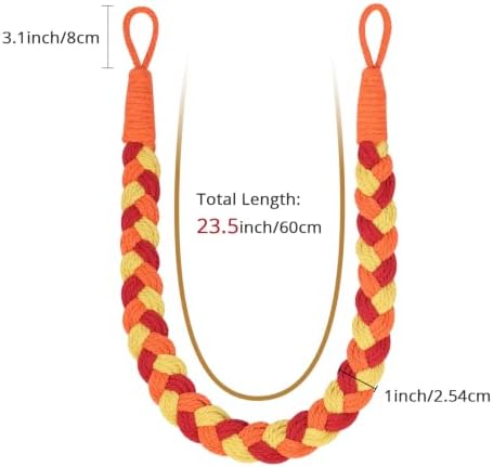 NICEEC 4 Pack Natural Cotton Rope Curtain Tiebacks Elegant Boho Style - Image 3