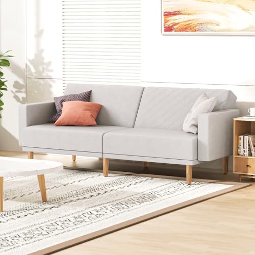 75 Inch Convertible Couch Sofa Bed, Reclining Futon Sleeper by Monibloom
