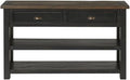 Martin Svensson Home Solid Wood Sofa Console Table, Black with Brown Top