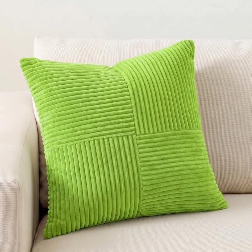 Fancy Homi Set of 1 Lime Green Square Decorative Throw Pillow Covers 20x20 Inch by Fancy+Homi