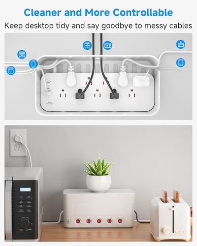 Power Strip with Cable Management Box, Large Cord Organizer Box - Image 3