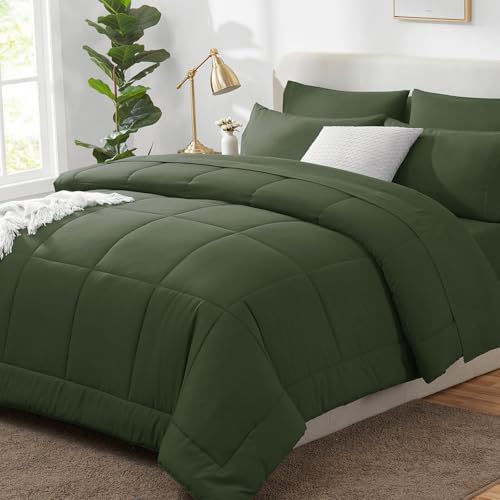 CozyLux Full Size Comforter Sets Olive Green by CozyLux