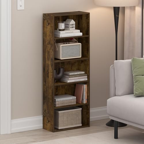 Furinno Basic Book Shelf, 5-Tier Bookshelf, Storage Organizer Bookcase - Image 2