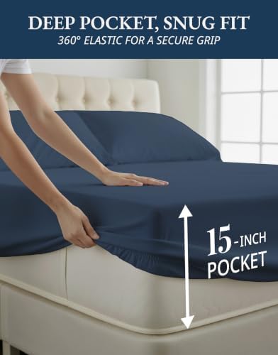 LANE LINEN Twin XL Bed Sheets 100% Egyptian Cotton Sateen - Image 6