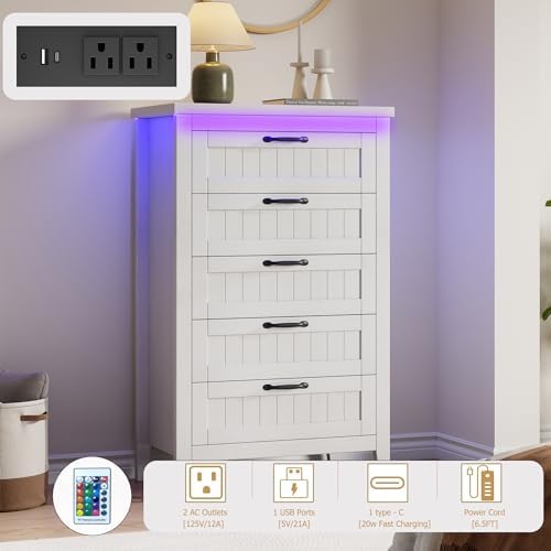 GarveeHome 5 Drawer Dresser - Image 3