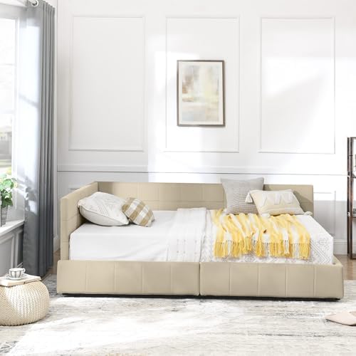 RuiSiSi Full Size Daybed with Storage Drawers, Upholstered Corner Bed with L - Image 4