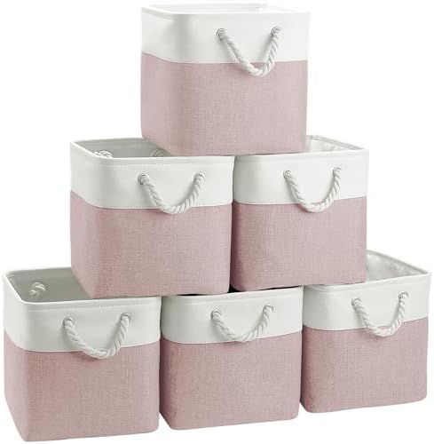 11 inch Cube Storage Bin with Handles 6 Pack by SimplifySpaceSimplifyLife