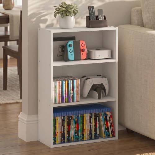 Furinno Basic DVD Shelf, 3-Tier CD Rack, Cube Storage - Image 3