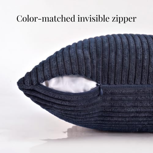 Fancy Homi Navy Blue Decorative Throw Pillow Covers 18x18 Inch - Image 3