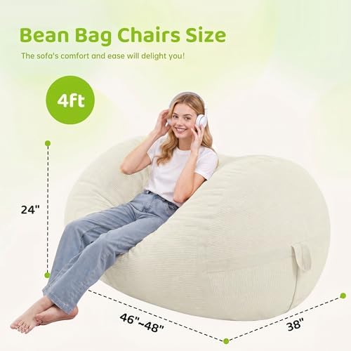 4FT Bean Bag Chair 4'Big Bean Bag Chairs - Image 2
