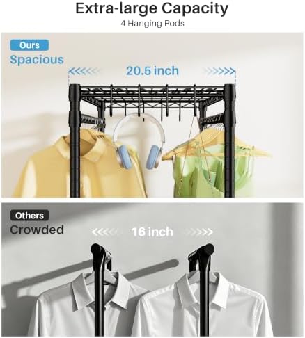 K3R Plus Rolling Clothes Rack Heavy Duty Clothing Racks - Image 4