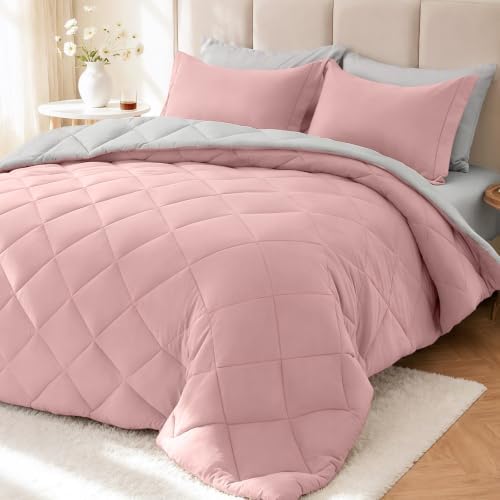 Full Comforter Set 7 Pieces, Reversible Bed in a Bag by MUXHOMO