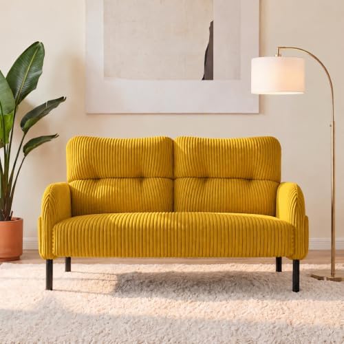 47" Corduroy Loveseat Sofa, 2 Seat Small Couch by Outdoorchairs