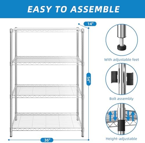 Guan River 4-Shelf Adjustable Metal Wire Shelving - Image 3