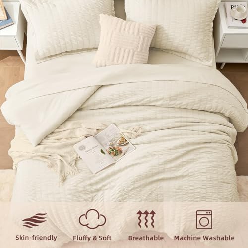 Cream White Full Size Comforter Sets - Image 4