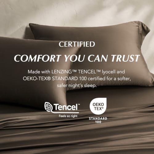 EverGrace Tencel™ Sheet Set, Breathable & Cooling, Espresso Brown - Image 5